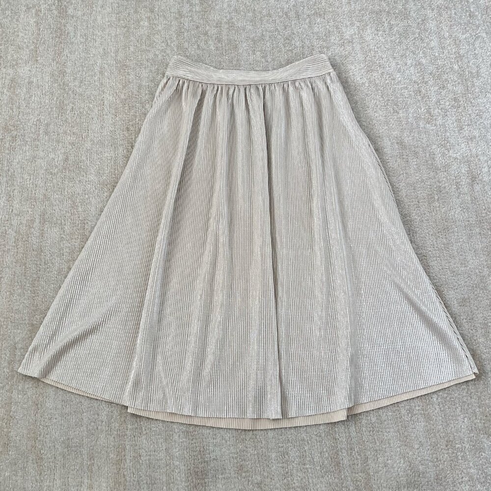 WhoWhatWear Pleated Metallic Midi Skirt 6